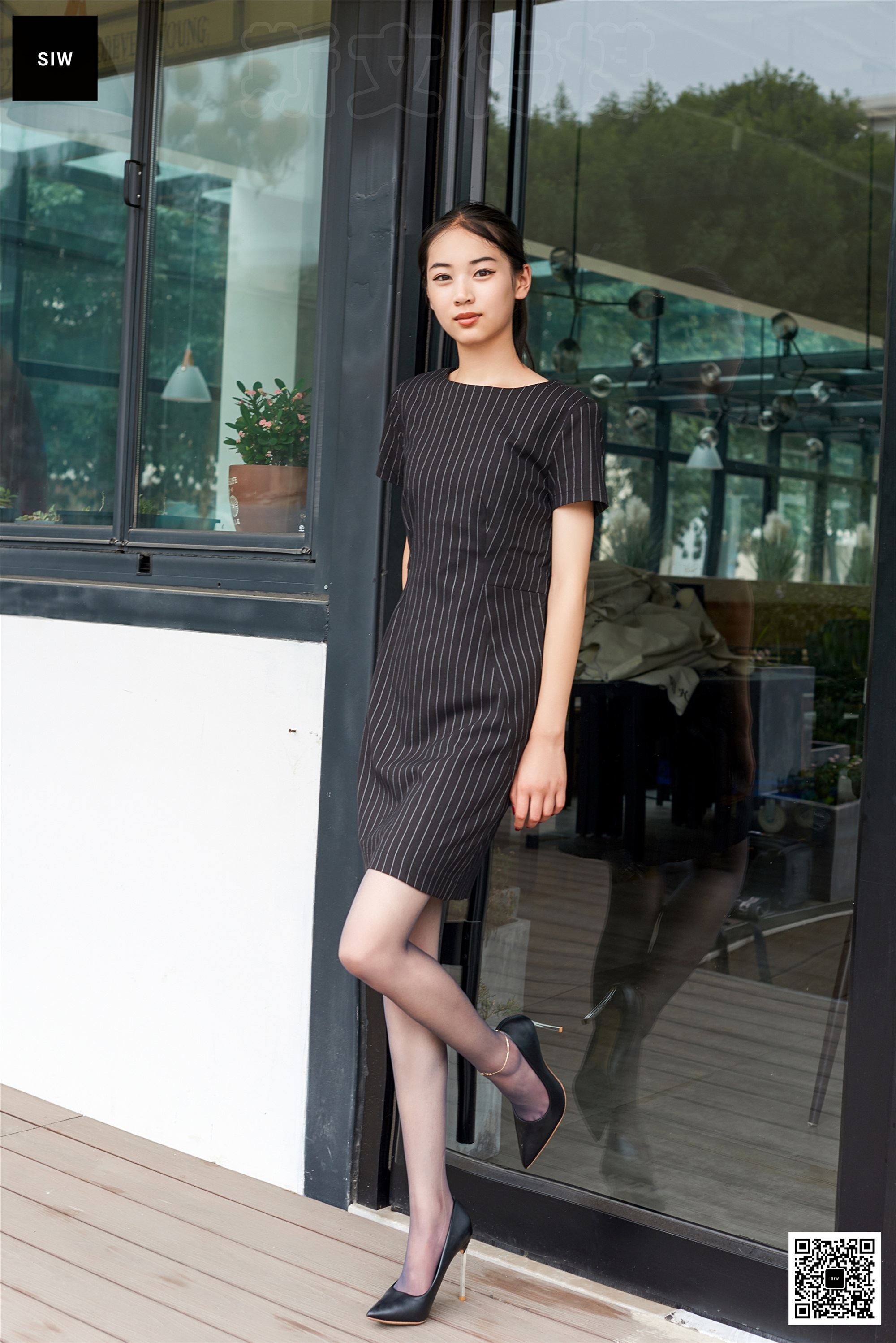 SIW Sven Media 048 Chinese striped small fresh short sleeve dress - Lily